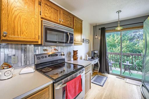 Kitchen Features Stainless Appliances And Plenty Of Counter And Cabinet Space