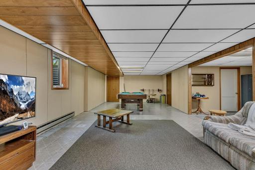 Living room in basement
