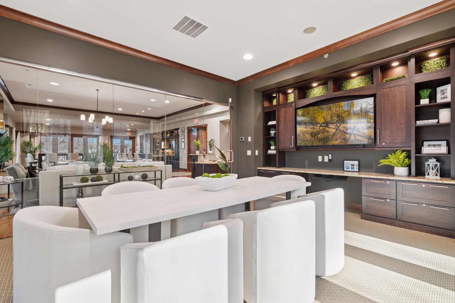 The community center features a business center - perfect for meetings or extra work from home space.