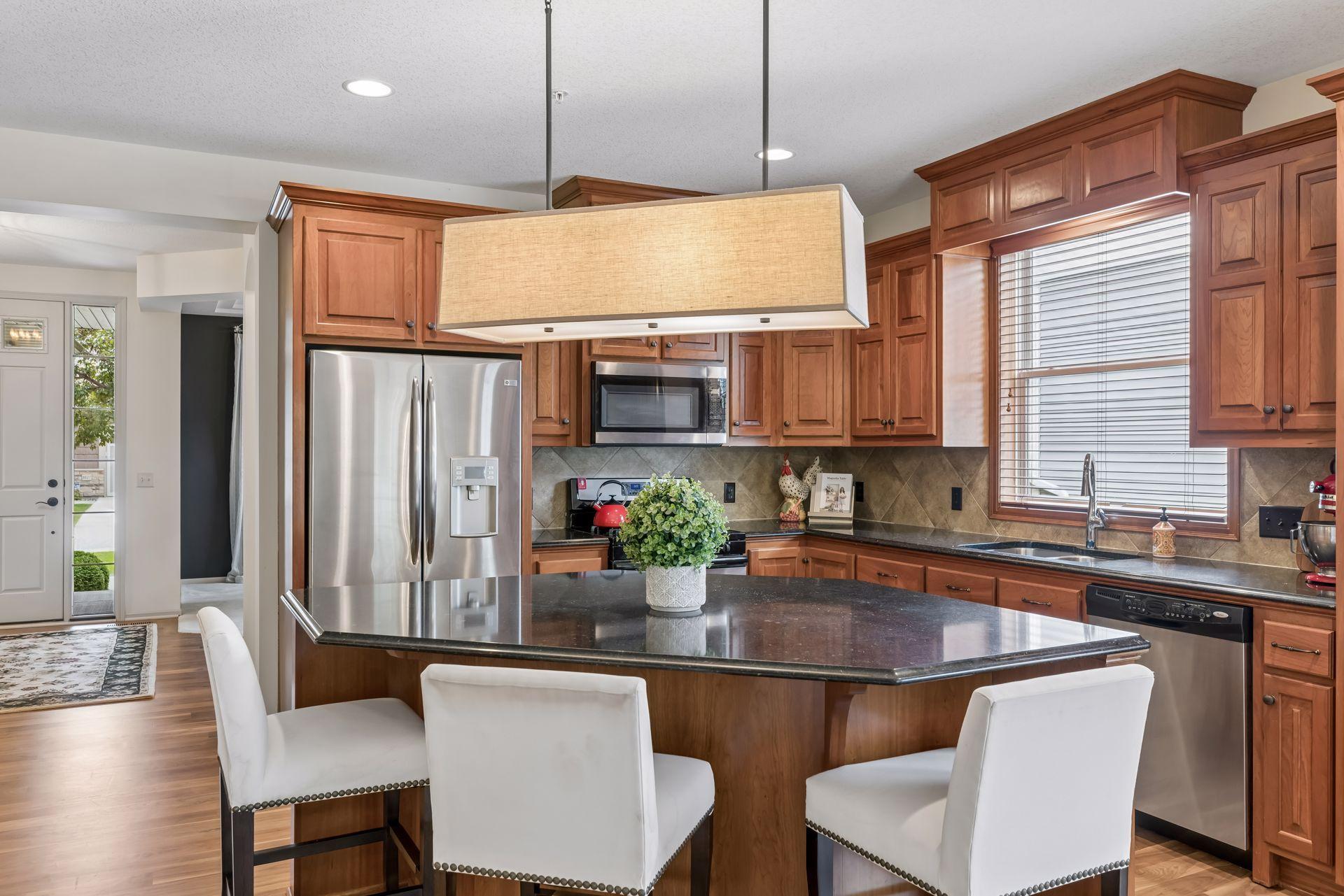 A large center island is everyones favorite gathering space!