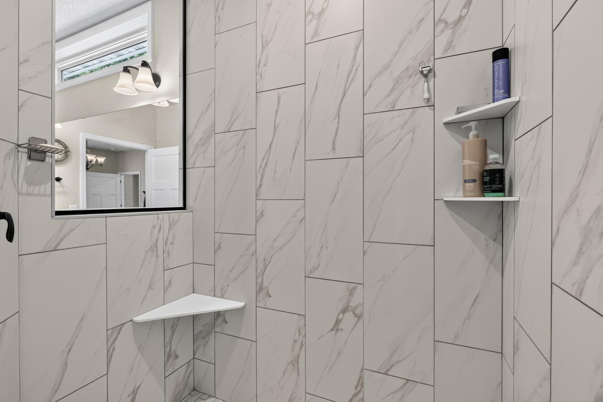 Walk In Shower w/Spacious Design and Upscale Finishes