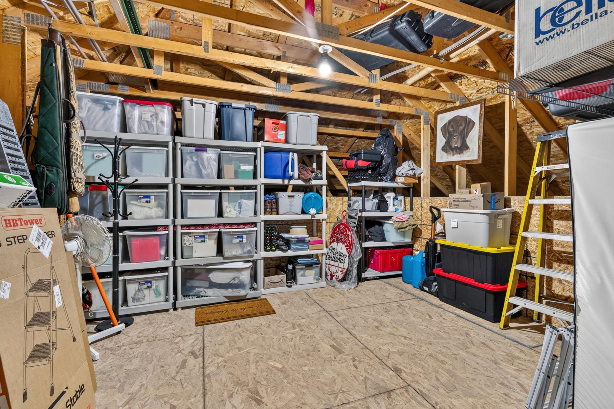 Large 2nd Level Garage Storage Room