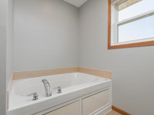 Primary bath with walk in shower & soaking tub!