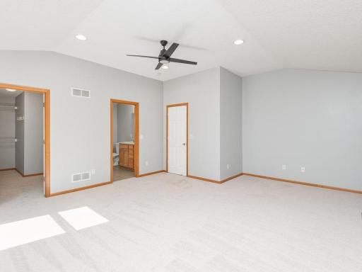 The primary walk in closet is huge!