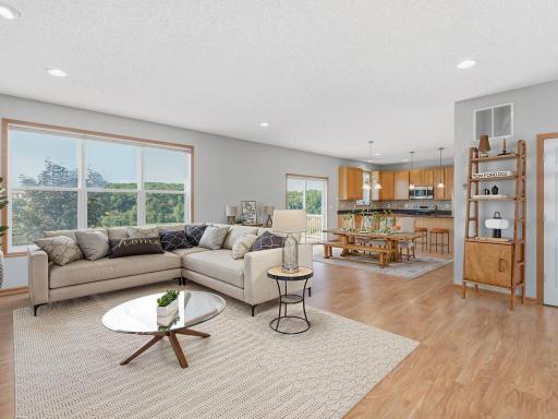 Virtually Staged - Great Room, Dining, Kitchen - Pembroke Pass, Chanhassen