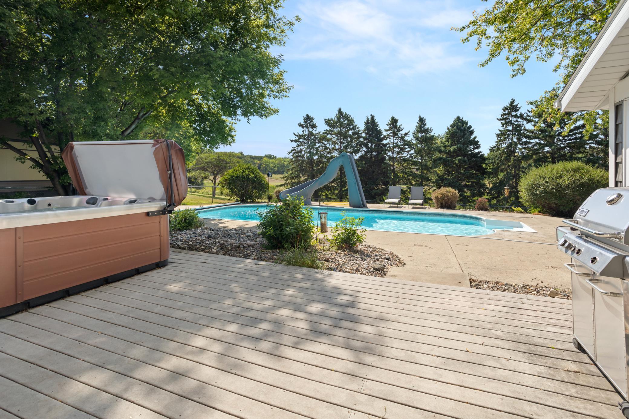 In-ground pool, hot tub