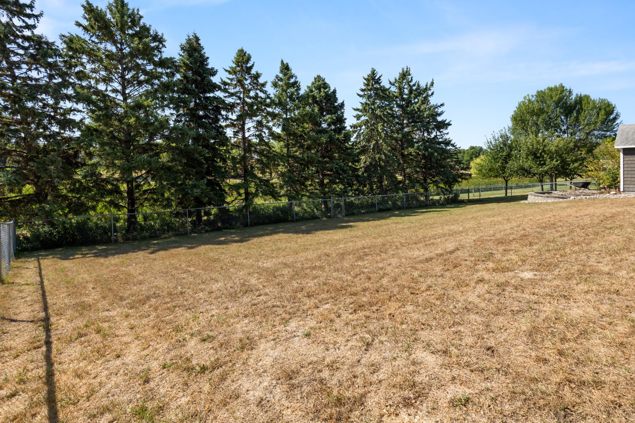 Fully fenced back yard