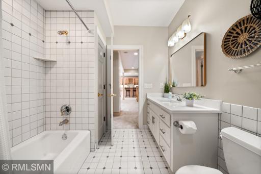 Full bath serves BR 5 and the lower level