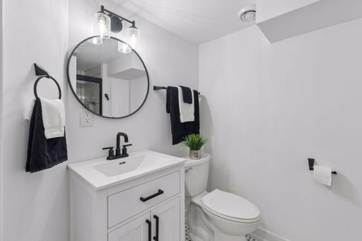 and a beautiful new 3/4 bathroom