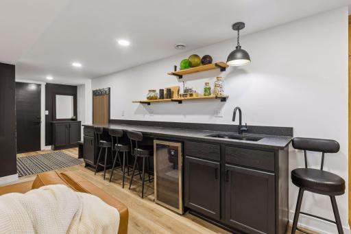 Can't complain about a new wet bar with leathered-finish granite