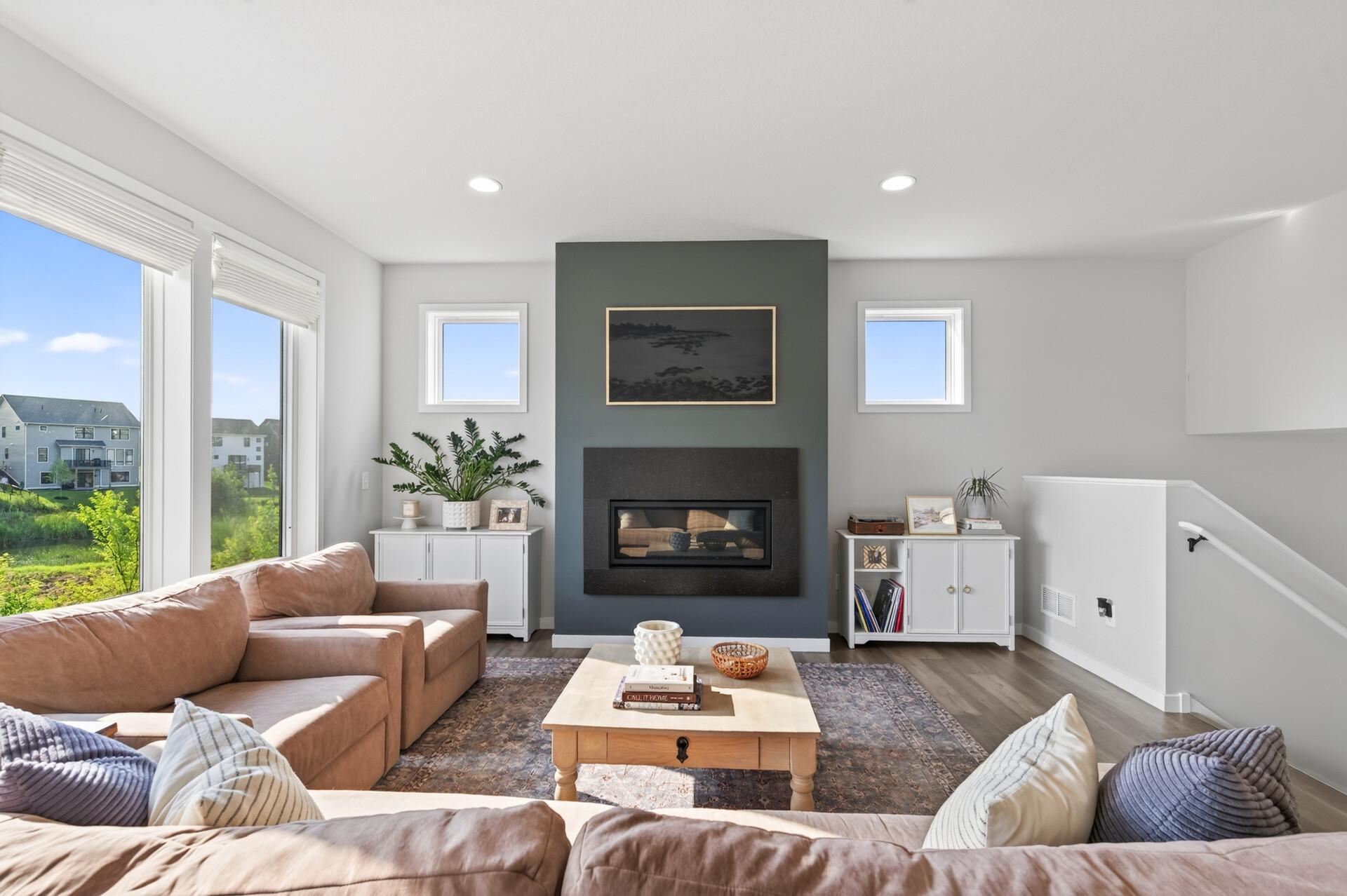 This gas fireplace is perfect for Minnesota winters