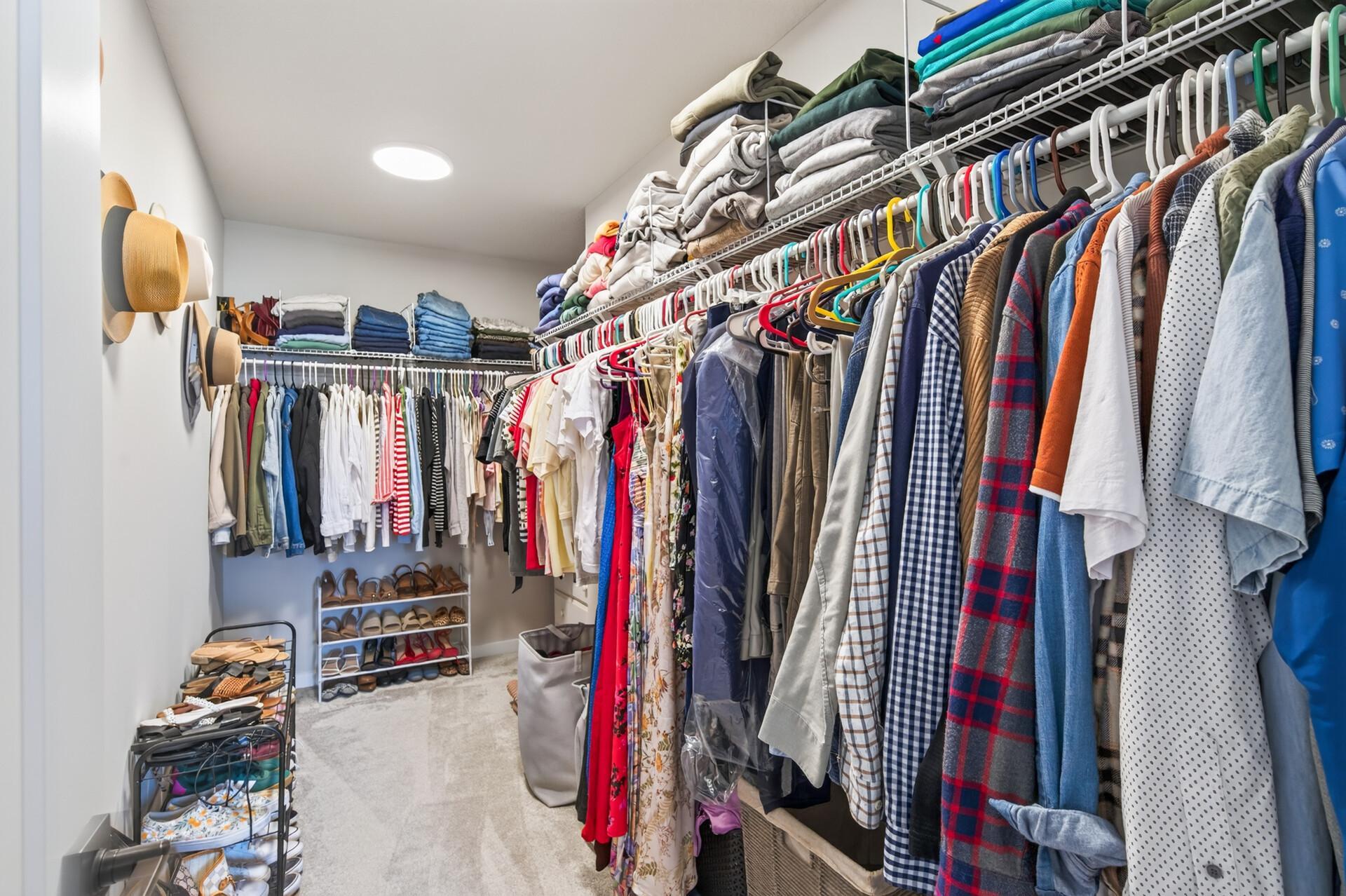 Large primary bedroom walk-in closet