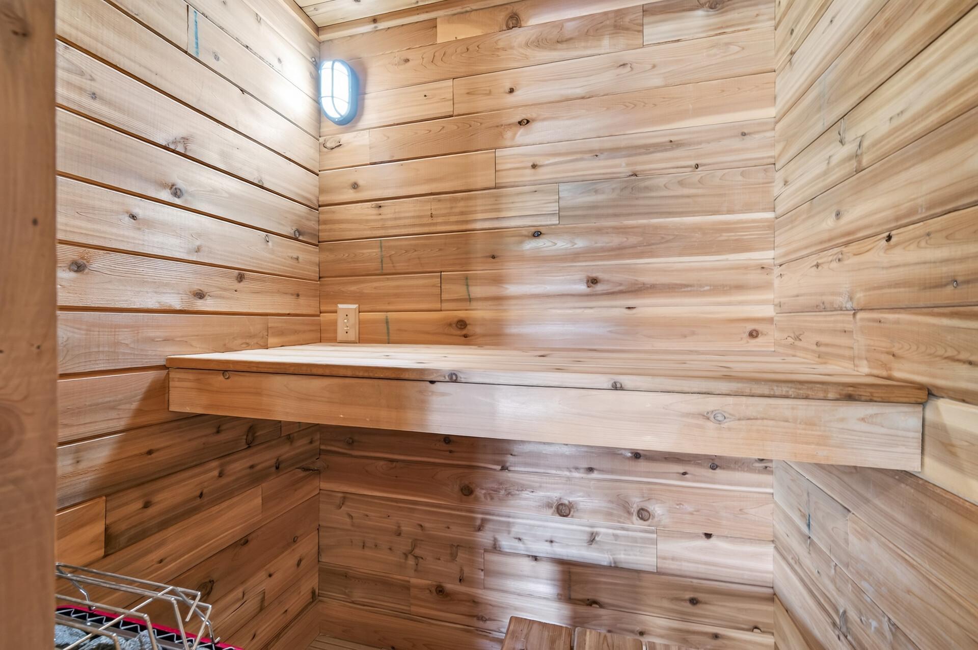 Don't miss the built-in sauna in the garage!