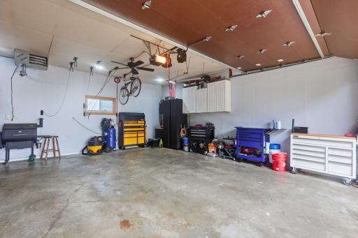 Insulated, heated, finished two car garage
