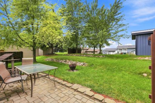 Backyard paver patio and yard