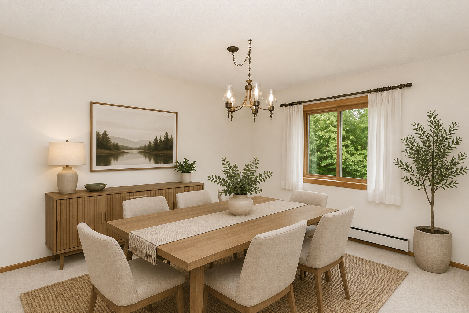 Virtually staged Dining Room
