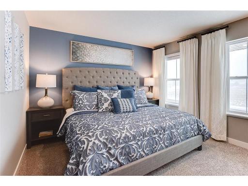 Primary bedroom staged