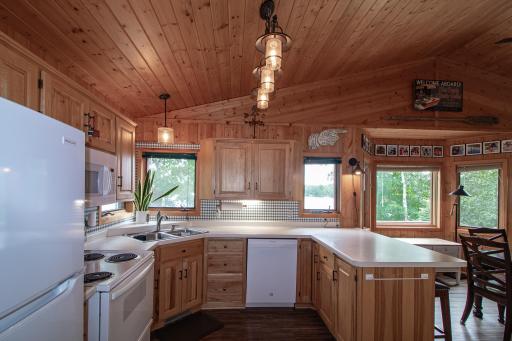 Custom hickory cabinets and lakeviews out every window!