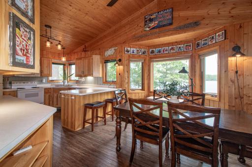 Knotty pine walls and ceiling for that perfect up north feel!