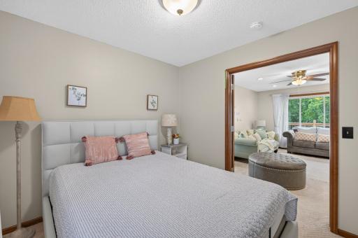 Another view of the main level bedroom next to the living room.
