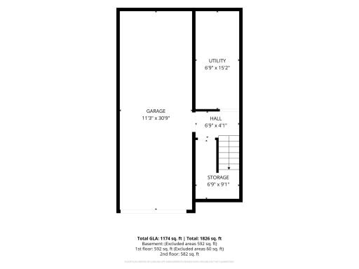 Garage Level - Tandem two-car garage provides room for vehicles plus additional storage.
