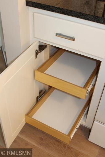 Pull out drawers too and soft-close drawers!