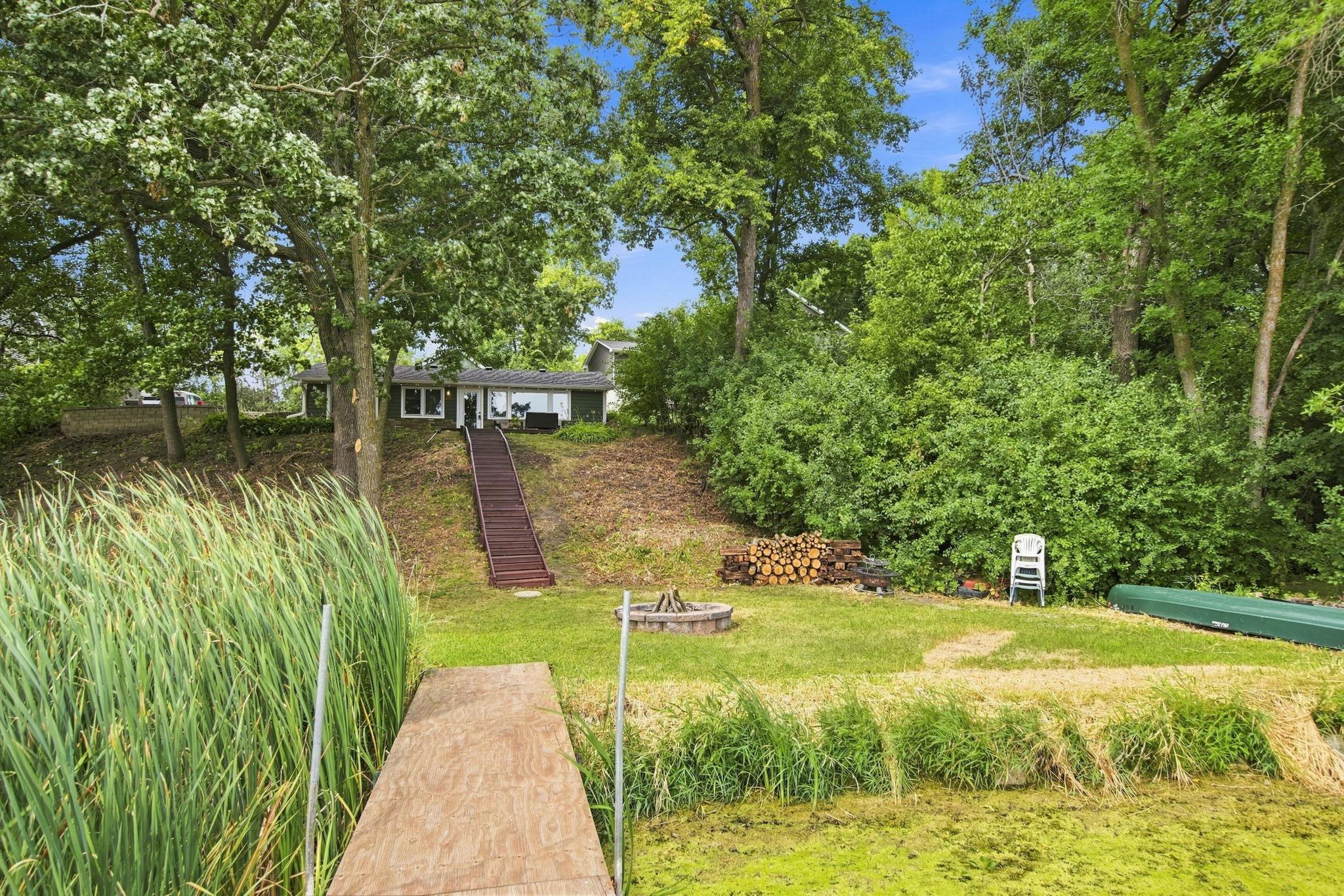 The steps leading to the lake are newer.