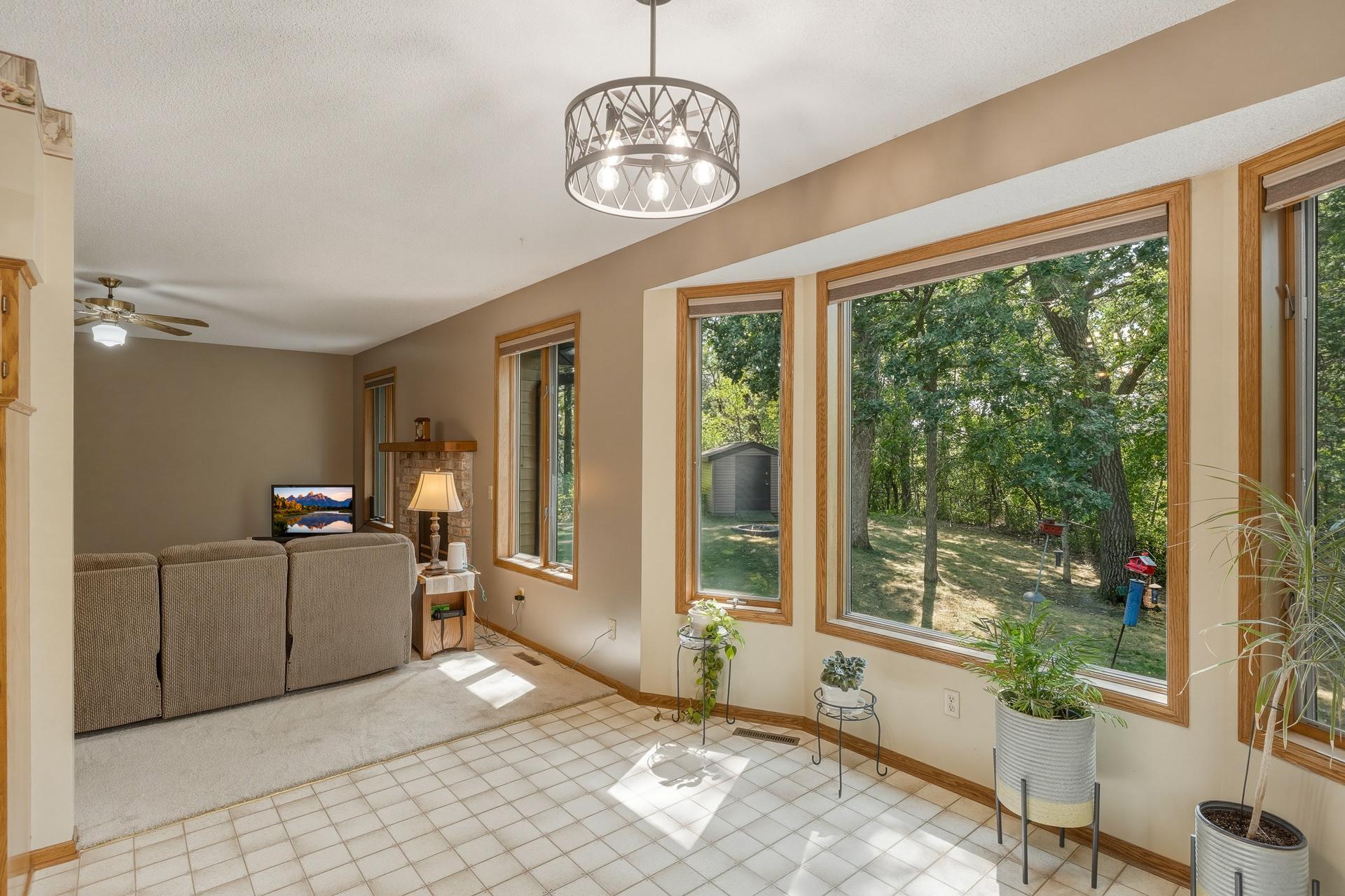 Dining Area with Picturesque View of the Rear Yard