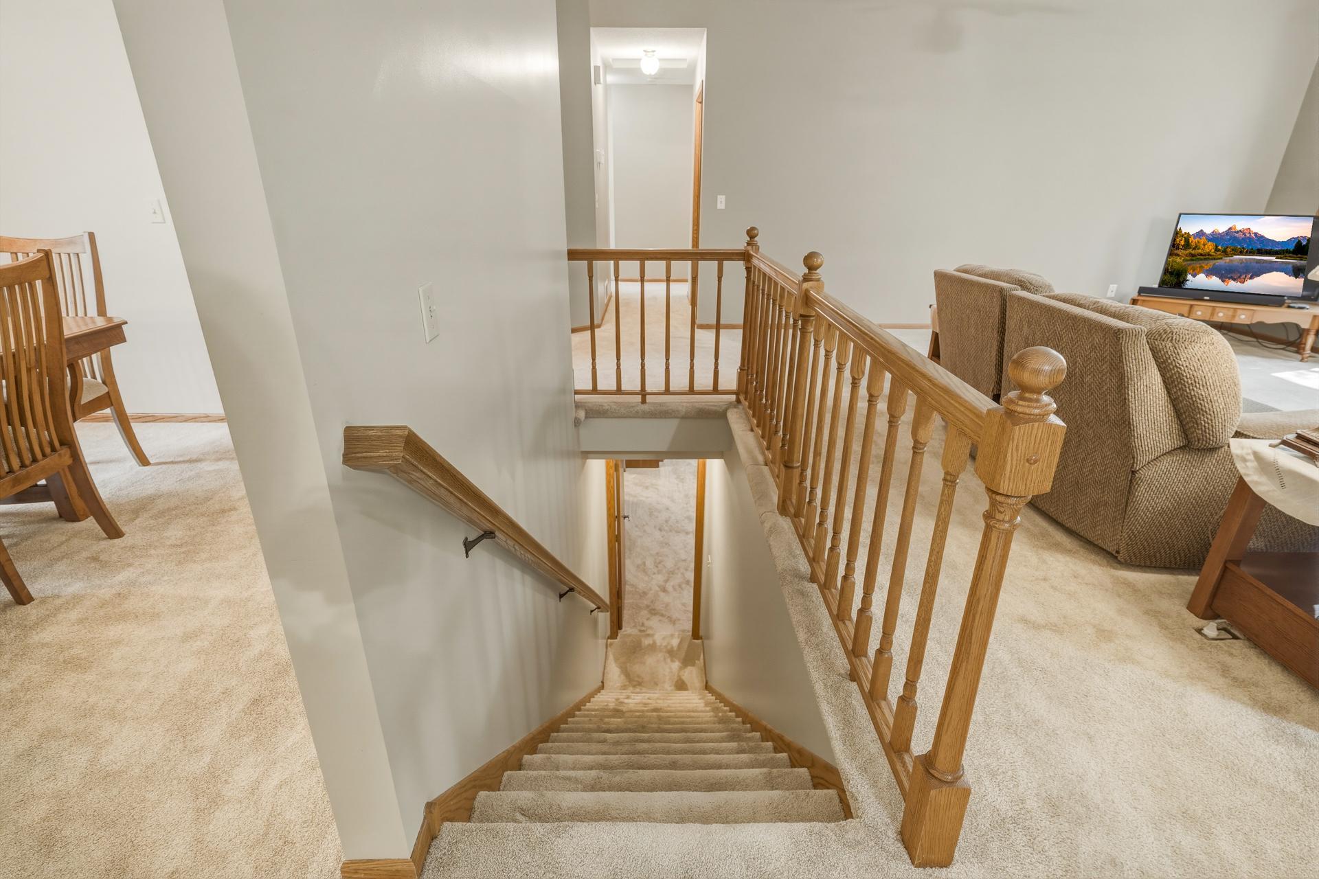 Stairs to Finished Walk-Out Lower-Level