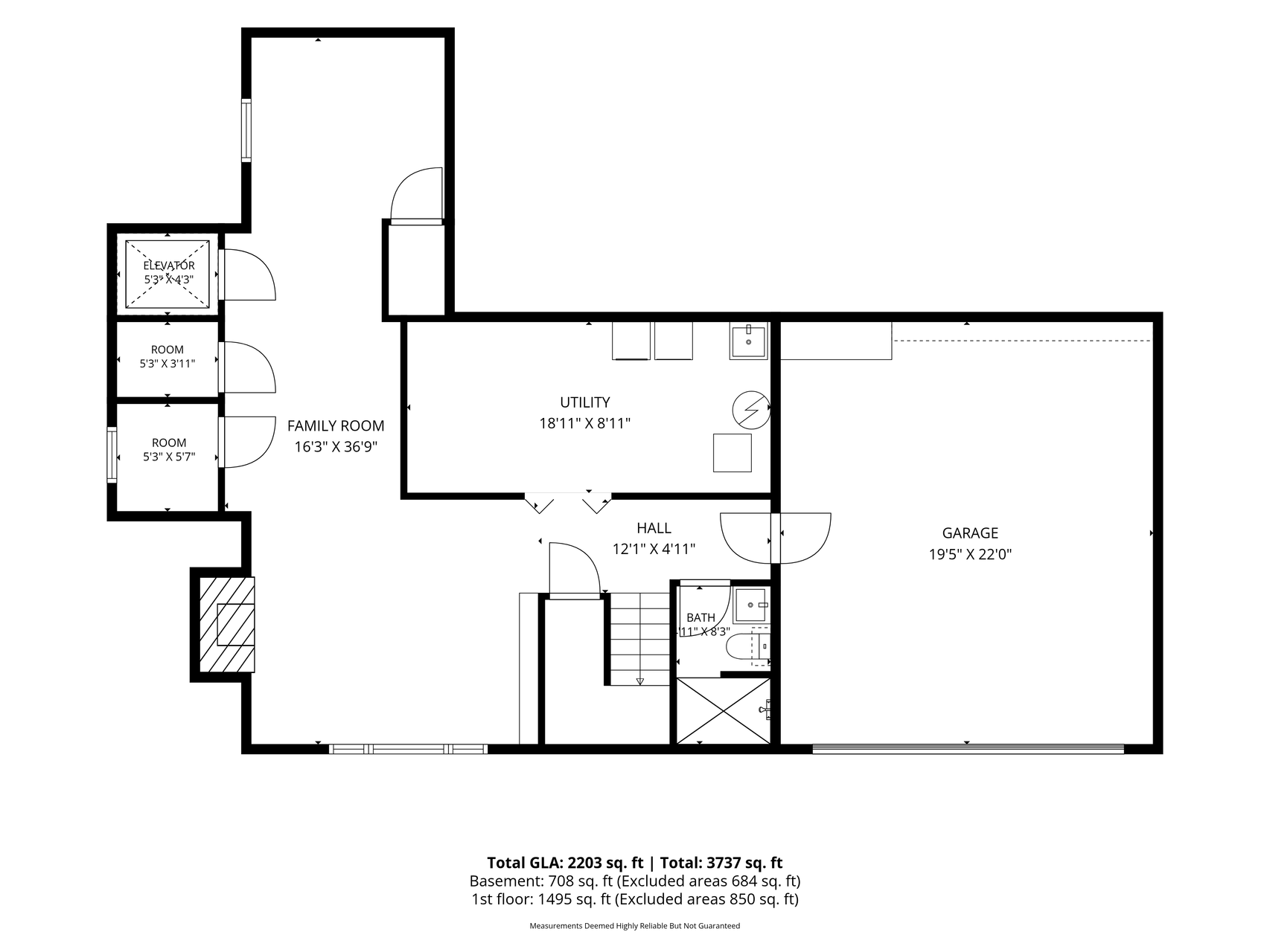 Lower level floor plan
