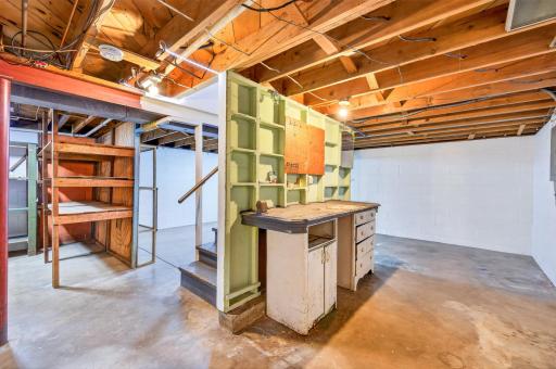 Convenient workbench is a must in every basement!