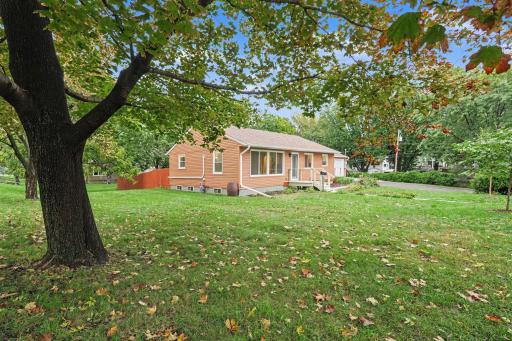 Large corner double lot with healthy mature trees.