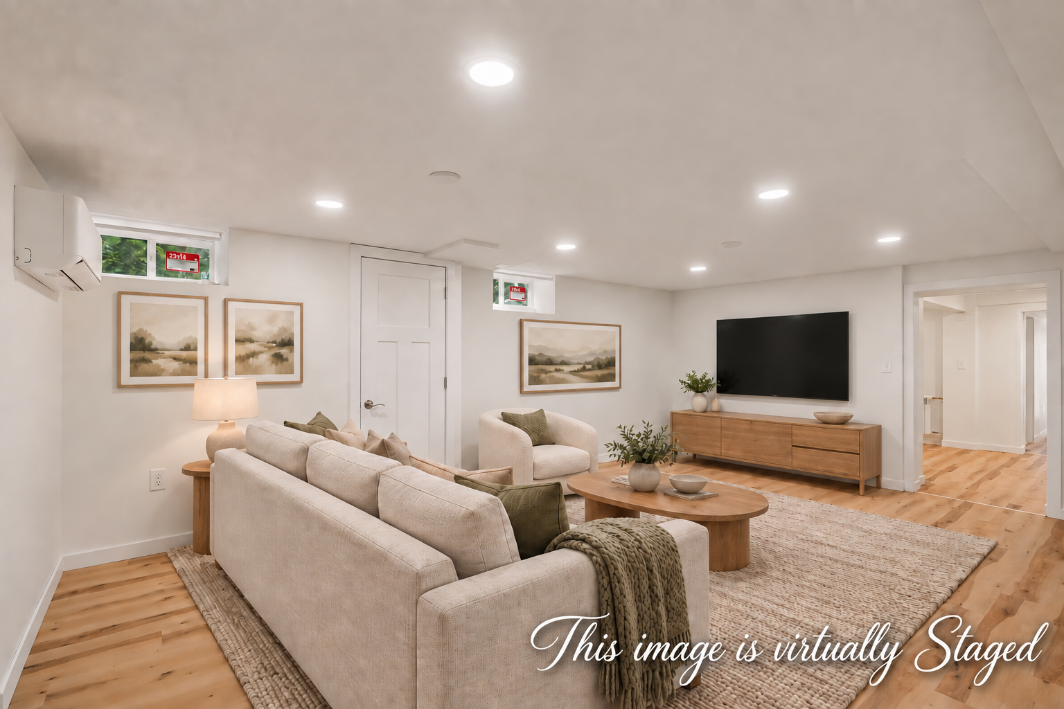 VIRTUALLY STAGED LOWER LEVEL RECREATIONAL ROOM