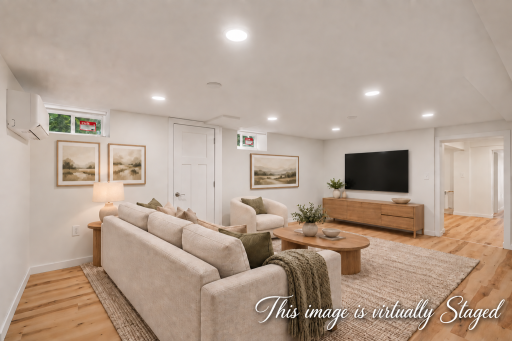 VIRTUALLY STAGED LOWER LEVEL RECREATIONAL ROOM