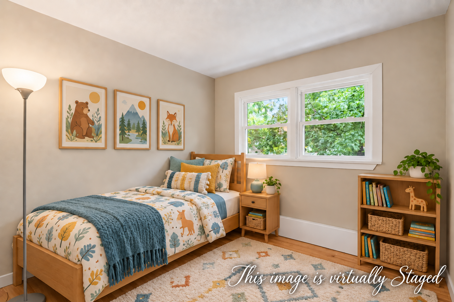 VIRTUALLY STAGED SMALL BEDROOM