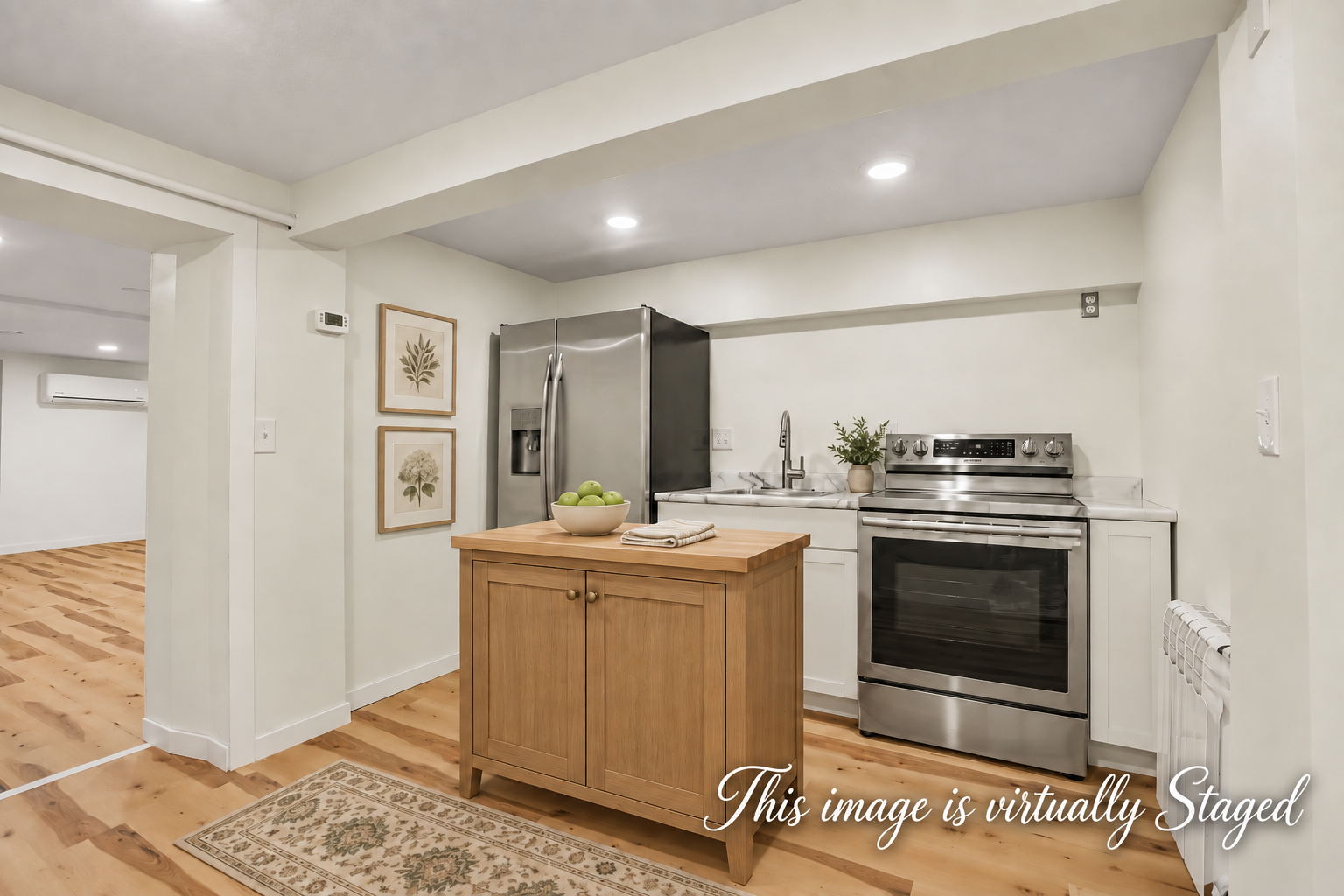 VIRTUALLY STAGED LOWER LEVEL KITCHENETTE - ADDED ISLAND