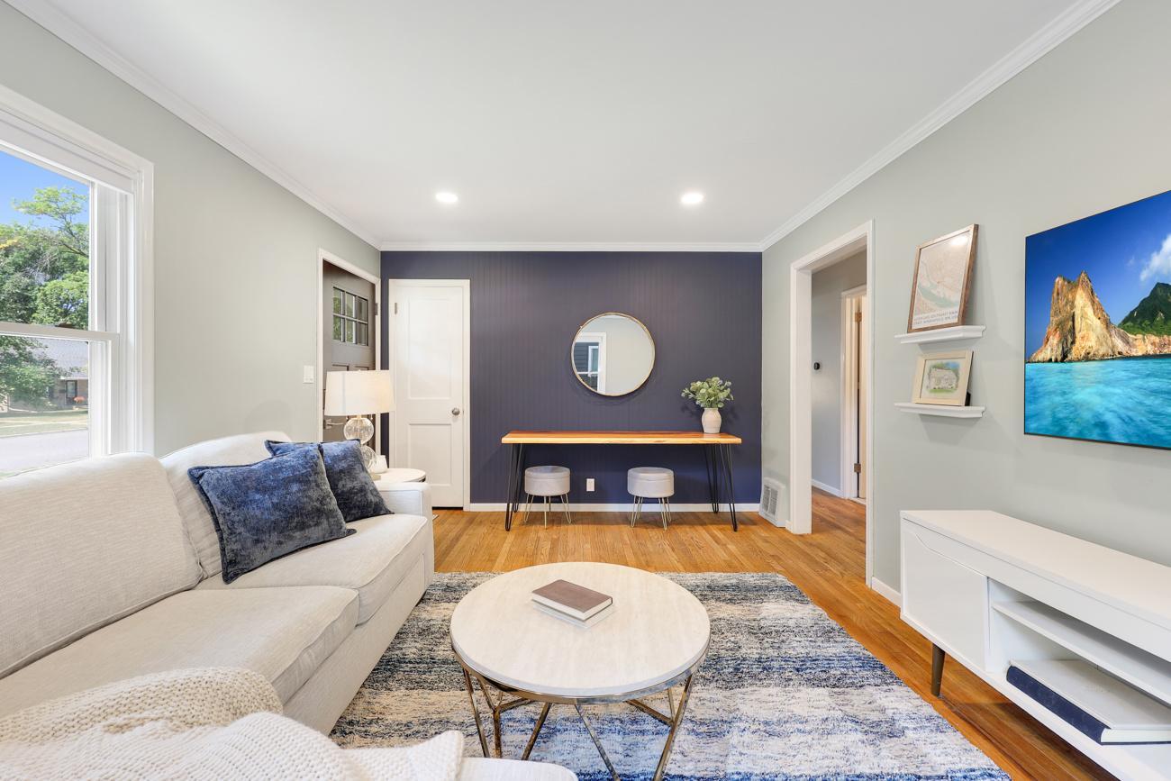 Living room offers plenty of space for comfortable everyday living and entertaining.
