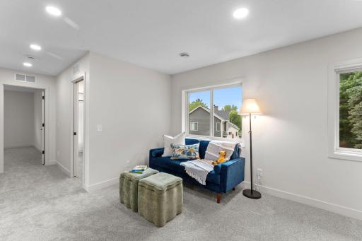 A dedicated dual-zone furnace and air conditioning system provide efficient, year-round comfort to the upper level.