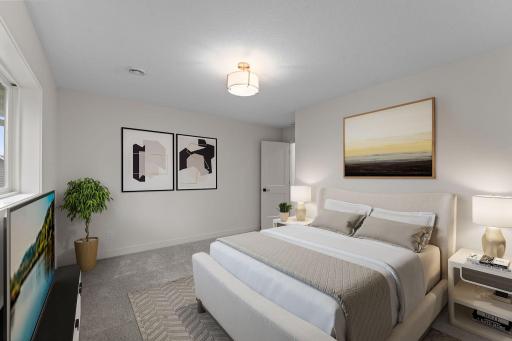Two of the bedrooms include large walk-in closets for exceptional storage.