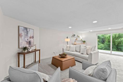 Direct patio access keeps the space bright and connected to the outdoors.