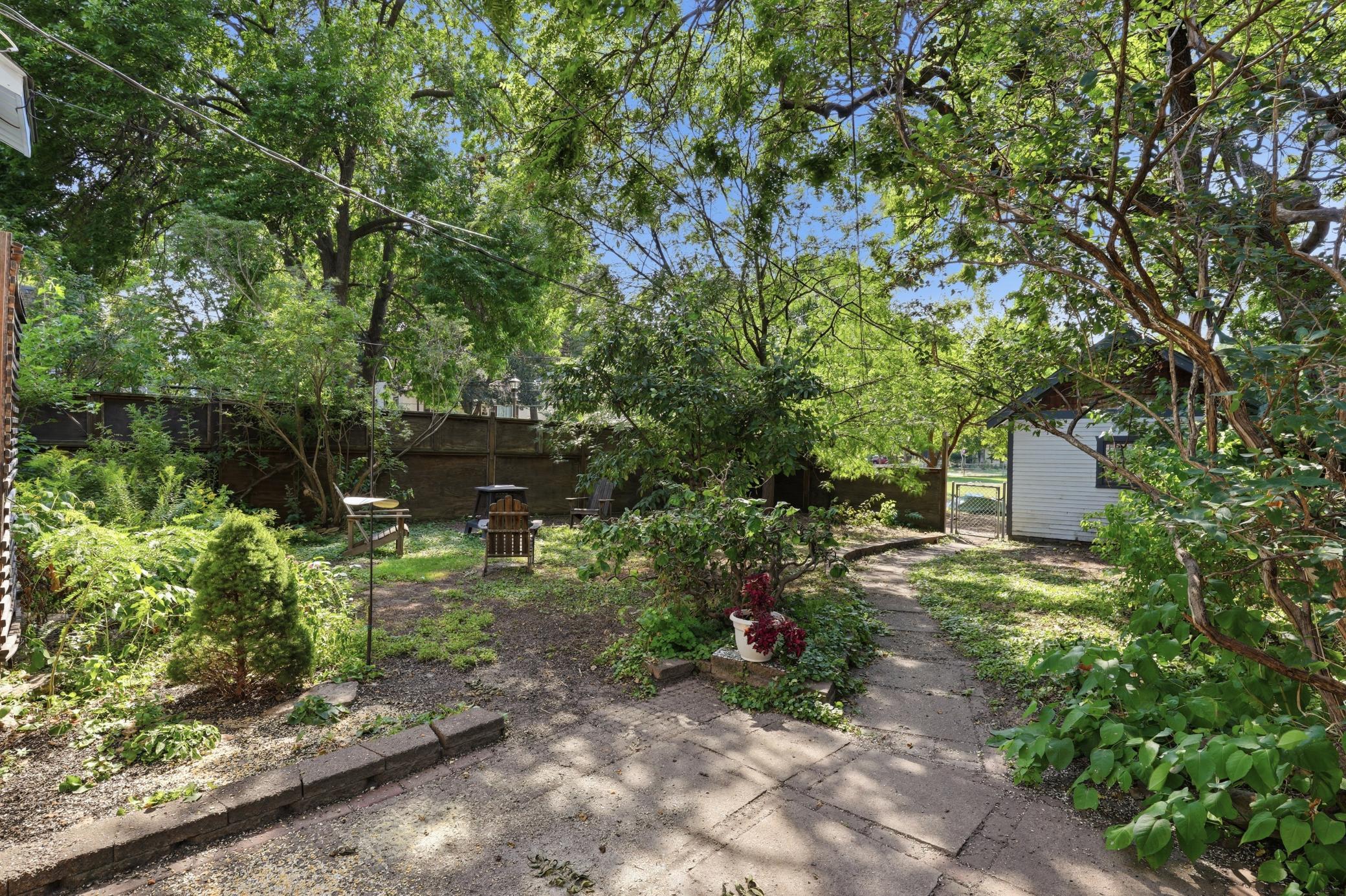 Private back yard with patio
