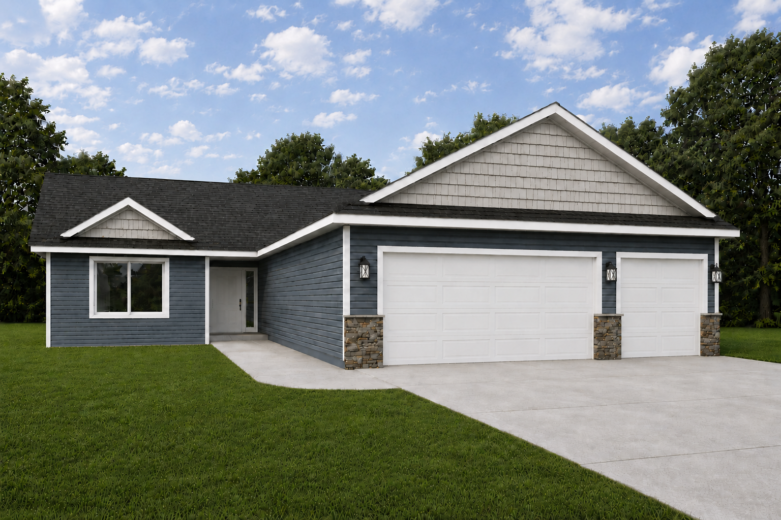 *AI-generated exterior rendering* This image is intended to provide a conceptual representation of the home. Not exact floor plan layout due to AI-generation.