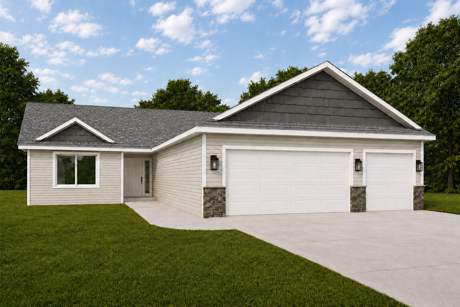 *AI-generated exterior rendering* This image is intended to provide a conceptual representation of the home. Not exact floor plan layout due to AI-generation.