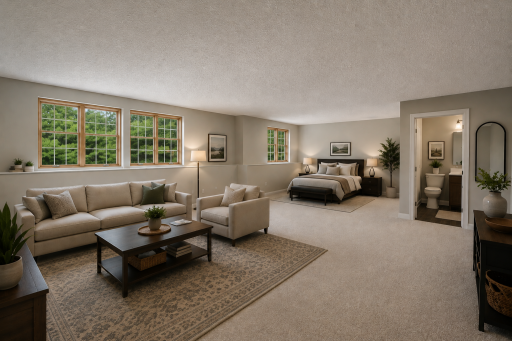 AI generated rendering. NOT REAL. Embrace the process of making the space yours.