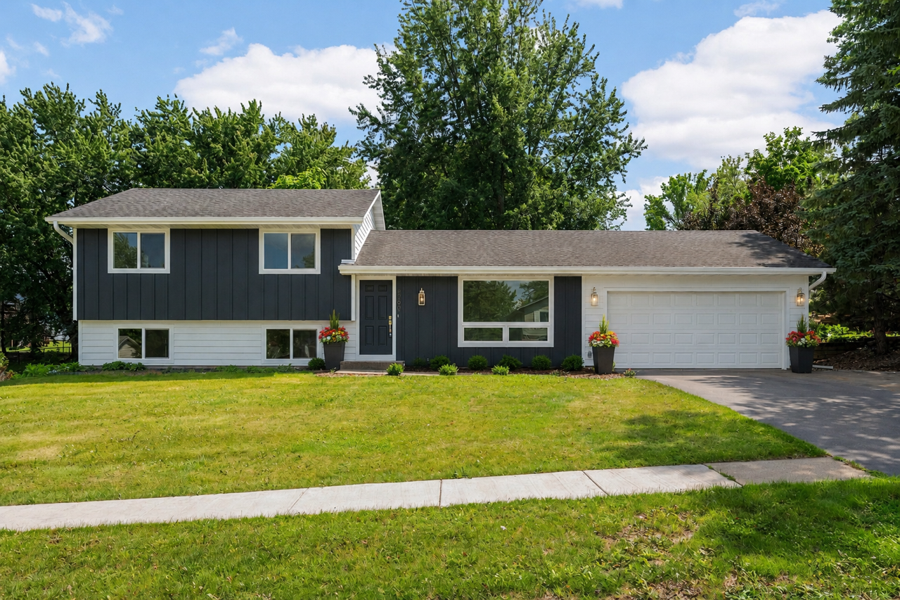 Stunning new front with LP SmartSide siding.
