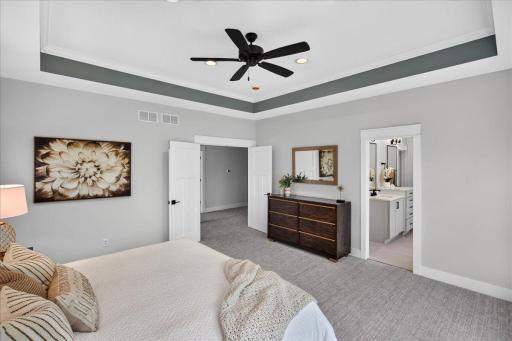 Another view of the upper level primary bedroom.