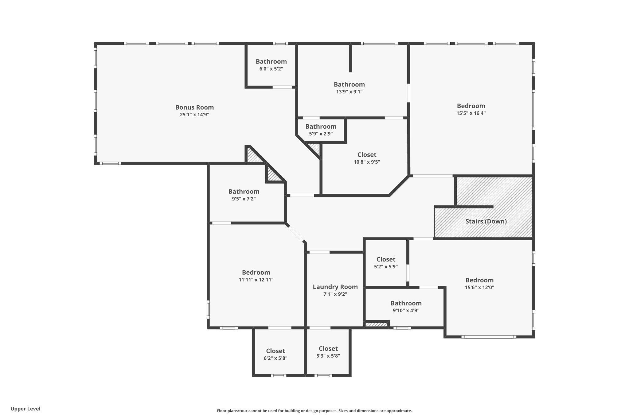 Upper level floor plan