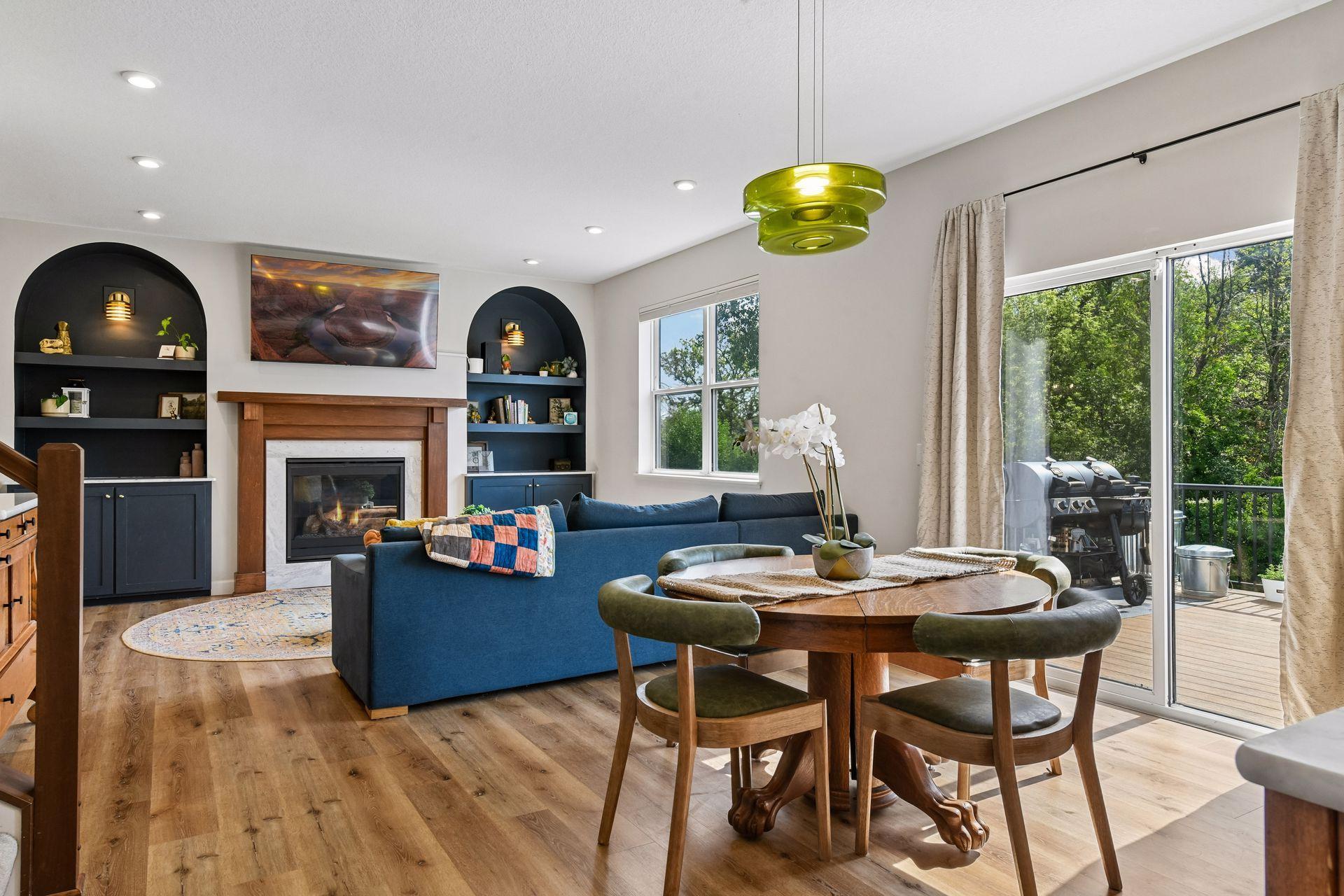 Open concept living dining room and kitchen make hosting a breeze