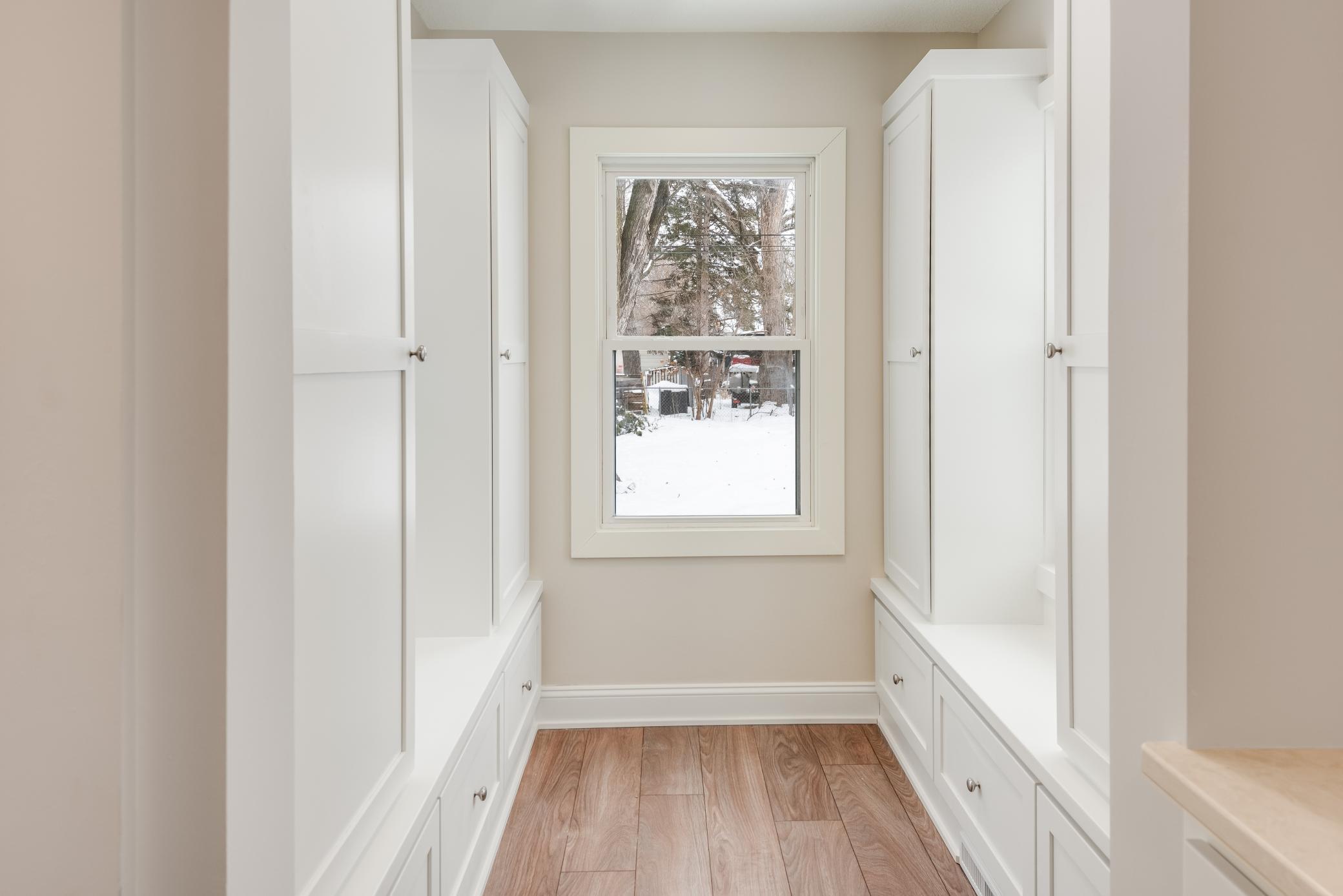 Bright a spacious walk in pantry giving unique storage unlike any other home