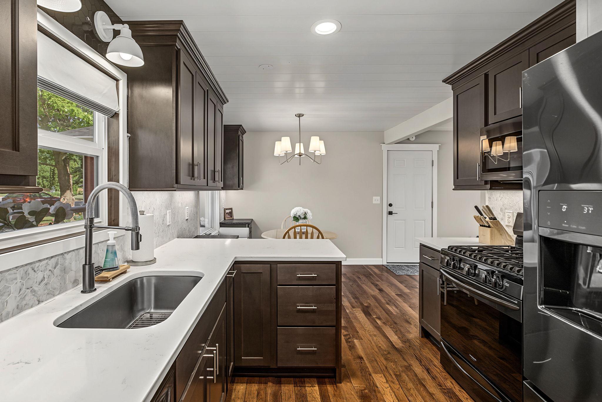 Farm sink and updated lighting